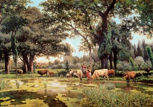 "" Verano "". Pintura de Joaquim Vayreda i Vila (1843-1894). Años 1880. Barcelona. Museo Nacional de Arte de Cataluña de Joachim Vayreda i Vila