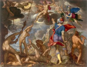 La Batalla entre los Dioses y los Gigantes, c.1608 de Joachim Wtewael or Utewael