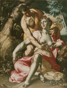 Céfalo y Procris (La muerte de Procris), c.1595-1600 (óleo sobre lienzo) de Joachim Wtewael or Utewael or Wyewael