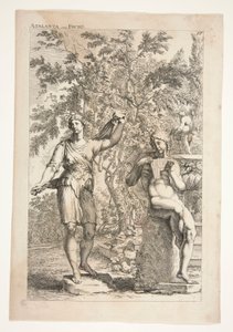 Atalanta y un fauno, de esculturas antiguas admiradas de Joachim von Sandrart