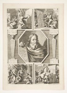 Retrato de Apeles y cuatro escenas de la vida de Apeles de Joachim von Sandrart