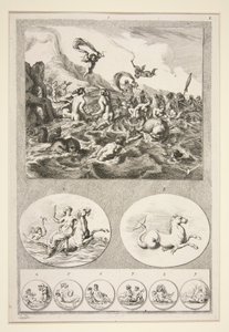 Mitad superior: Nereids Sporting Mitad inferior: Dos Relieves y Seis Monedas
