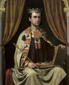 Le roi de Castille Alphonse X le sage (Alfonso X el Sabio) (1221-1284) - Retrato de Alfonso X (1221-1284), Rey de Castilla - pintura de Dominguez Becquer, Joaquin(1817-1879) - - Ayuntamiento de Sevilla de Joachin Dominguez Becquer