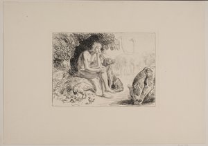Adán entre los animales de Joakim Frederik Skovgaard