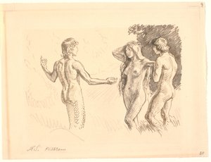 Adán y Eva tentados por la serpiente de Joakim Frederik Skovgaard