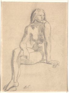 Mujer joven desnuda sentada de Joakim Frederik Skovgaard