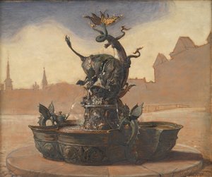 Boceto para Dragespringvandet (la Fuente del Dragón) de Joakim Frederik Skovgaard