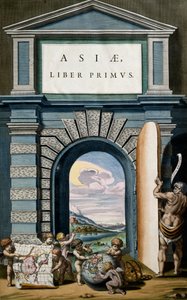 Asia, Libro I, página de título del Volumen X, Atlas Maior, por Joan Blaeu (1596-1673) de Joan Blaeu