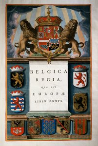 Belgica Regia quae est Europae (Bélgica), Libro IX, página del título Volumen IV, Atlas maior, por Joan Blaeu (1596-1673), grabado en cobre, 57.5x39 cm, Ámsterdam de Joan Blaeu