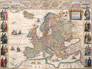 Mapa de Europa del Atlas Blaeu de Joan Blaeu