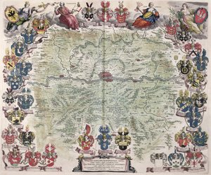 Mapa de Frankfurt y el área circundante, de 