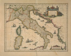 Mapa de Italia de Joan Blaeu