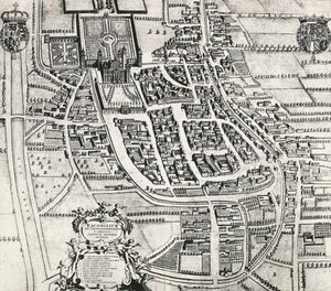 Mapa de Racconigi, grabado de Joan Blaeu (1596-1673), Italia de Joan Blaeu