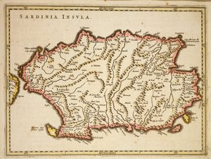 Mapa de la región de Cerdeña de Joan Blaeu