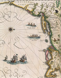 Mapa de la costa de Virginia, del Theatrum Orbis Terrarum por Joan Blaeu de Joan Blaeu