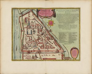 Plano del Kremlin de Moscú del siglo XVI (Castellum Urbis Moskvae), c.1600 (grabado y acuarela)