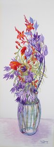 Agapantha companulatus y Crocosmia, 2015 de Joan Thewsey