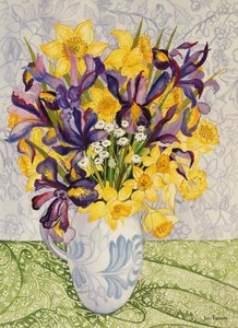 Iris y Narcisos con Textiles Estampados, 2008
