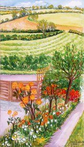 El jardín de la cabaña y vista más allá, 2000 de Joan Thewsey