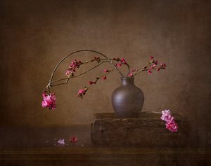 Naturaleza muerta con flores de cerezo de Joanna W