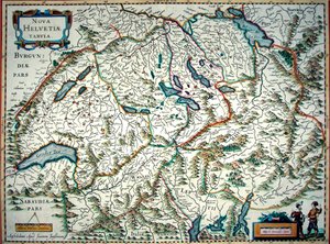 Nuevo mapa de Suiza de Joannes Jansson
