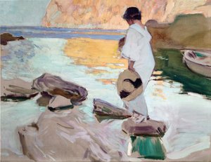 Elena en Cala de San Vicente de Joaquín Sorolla
