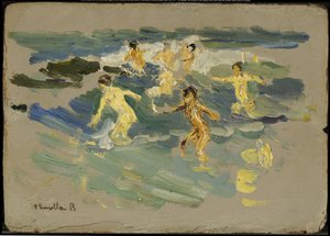 Playa en Valencia, c.1904 de Joaquín Sorolla