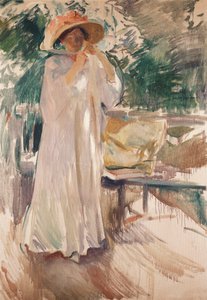 Clotilde en su jardín, 1910 de Joaquín Sorolla