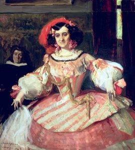 Retrato de María Guerrero, actriz y directora del Teatro Español en Madrid de Joaquín Sorolla