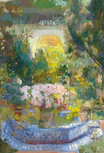 The Courtyard of the Sorolla House - Sorolla y Bastida, Joaquin (1863-1923) - 1917 - Oil on canvas - 95,9x64,8 - Museo Carmen Thyssen, Malaga
