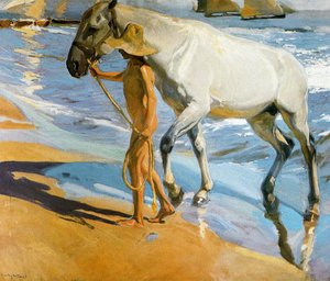El baño del caballo de Joaquín Sorolla