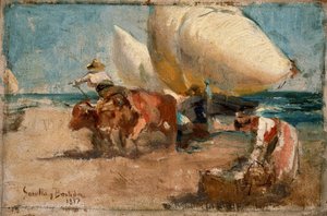 Escena de playa de Joaquín Sorolla