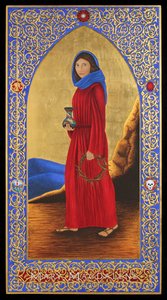 María Magdalena, 2016 (temple al huevo y oro de 24 quilates sobre madera) de Jodi Simmons