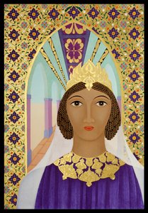 Reina Esther, 2014 (temple al huevo y oro de 24 quilates sobre madera)