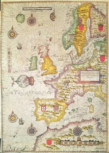 Una carta general y descripción de las costas marítimas de Europa y la navegación contenida en este libro de Jodocus Hondius