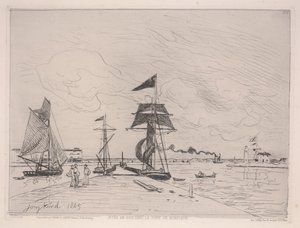 Muelle de madera en el puerto de Honfleur de Johan Barthold Jongkind