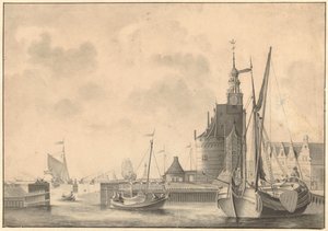 El puerto de Hoorn de Johan Antonie Kaldenbach