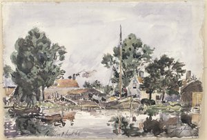 Un canal en La Haya, 1868 de Johan Barthold Jongkind
