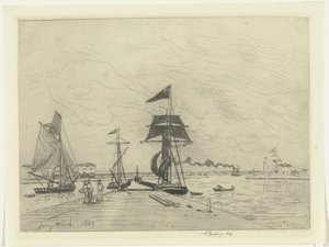 Embarcadero en Honfleur de Johan Barthold Jongkind