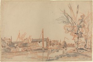 Bordes del canal, finales del siglo XIX de Johan Barthold Jongkind