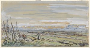 Vista de un paisaje llano de Johan Barthold Jongkind