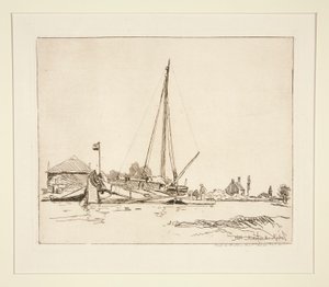La barque amar?e (El barco amarrado) de Johan Barthold Jongkind