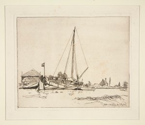 La Barque amarr?e (El barco amarrado) de Johan Barthold Jongkind