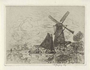 Molinos de viento cerca de Rotterdam de Johan Barthold Jongkind