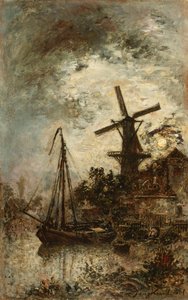 Moulin au Bord de la Vilet, 1881 de Johan Barthold Jongkind