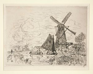 Molinos en Holanda (Molinos en Holanda) de Johan Barthold Jongkind