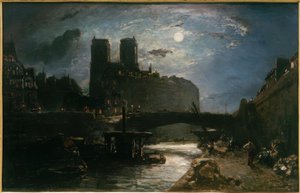Notre Dame de París a la luz de la luna