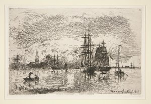 Atardecer - Puerto d de Johan Barthold Jongkind