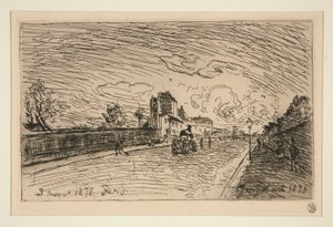 Salida de la Casa Cochin (Faubourg Saint-Jacques) de Johan Barthold Jongkind