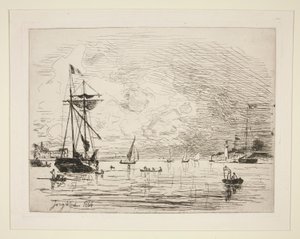Salida del Puerto de Honfleur de Johan Barthold Jongkind